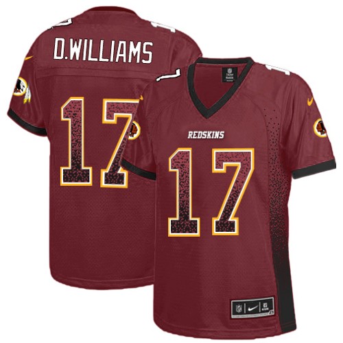 Women's Elite Doug Williams Nike Jersey Burgundy Red - #17 Drift Fashion NFL Washington Redskins